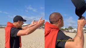 Javier Hernández en la playa con su nuevo video.
