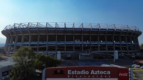 Fachada del Estadio Azteca, sede de la Ciudad de México para el Mundial 2026.