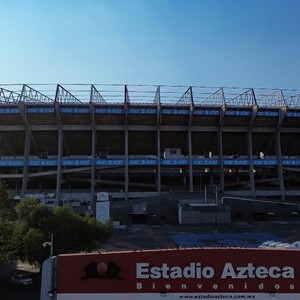 Fachada del Estadio Azteca, sede de la Ciudad de México para el Mundial 2026.