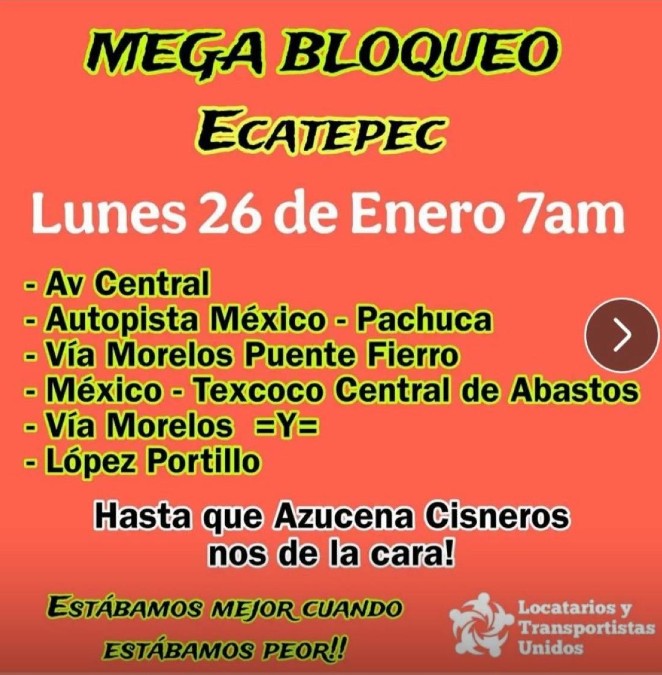 Comerciantes y Transportistas iban a cerrar la avenida Central y vía Morelos este lunes 26 de enero de 2026.