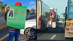 Familiares de traileros desaparecidos se manifiestan en Colima.