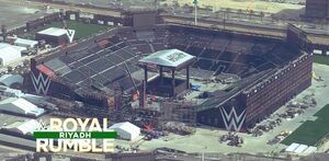 Estadio montable que albergará Royal Rumble 2026.