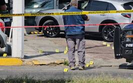 Calle con casquillos utilizados