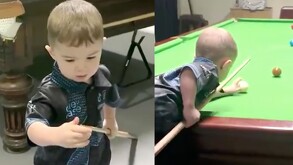 Jude Owens, niño de tan solo dos años que ha roto dos récords Guinness en billar.