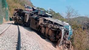vagones del tren interoceánico que descarriló en oaxaca