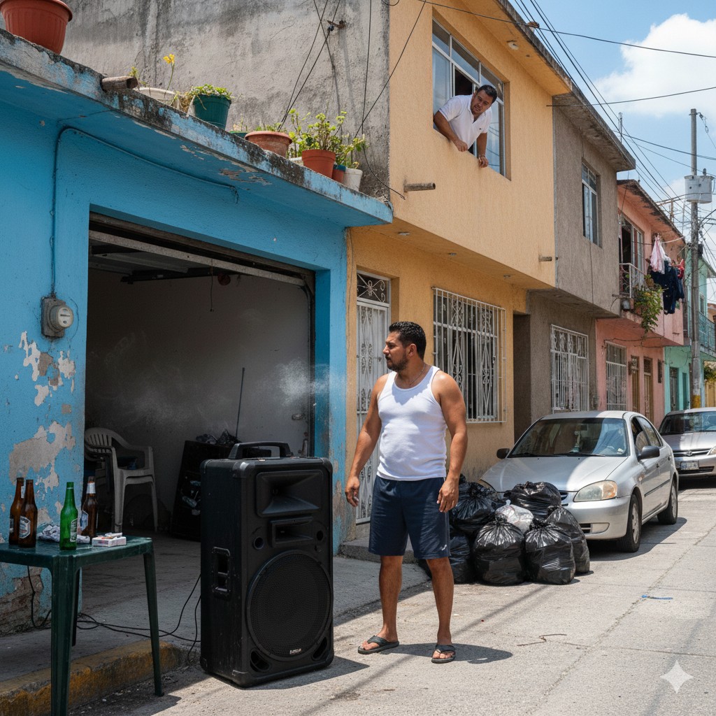 Imagen que describe un escenario conflictivo en una colonia de México.
