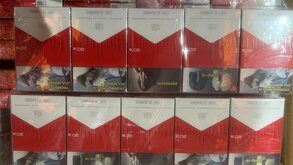 Cigarros piratas decomisados en el AICM