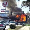 Aspecto de un incendio en el restaurante 'El Calamar', ubicado en Coatzacoalcos, Veracruz.