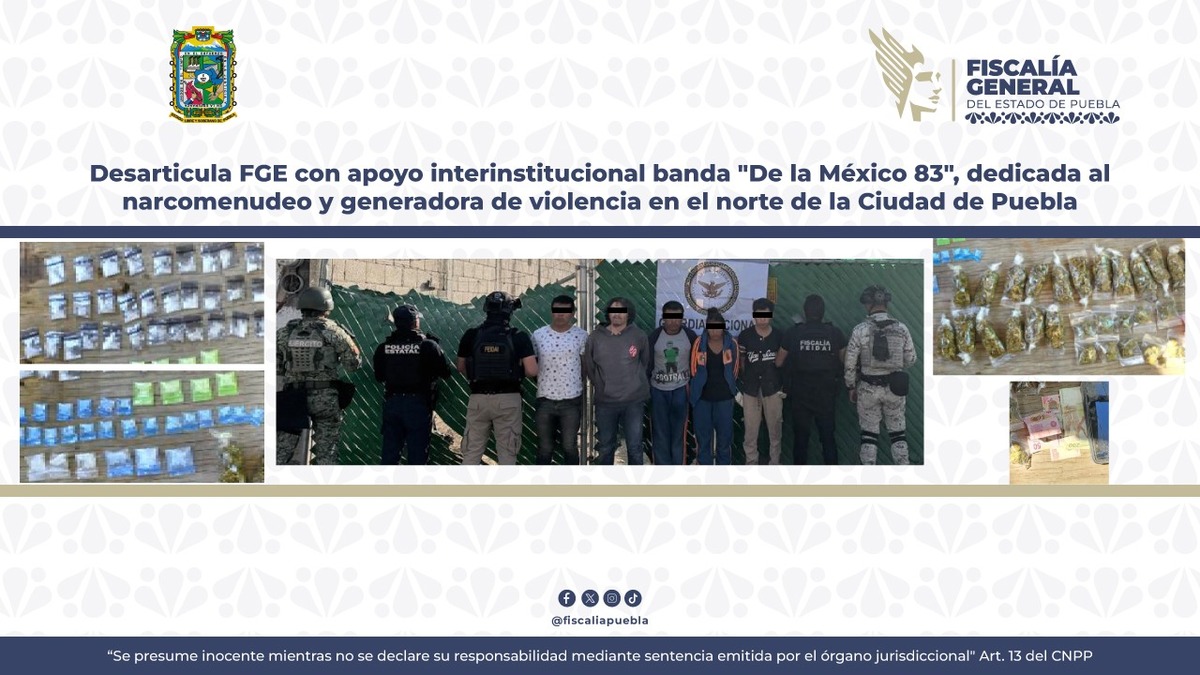 Autoridades detuvieron a integrantes de banda criminal en Puebla.
