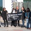 Afuera de la Casa de Justicia de San Andrés Cholula, la familia de Mayca Álvarez exige justicia por la muerte de la joven.