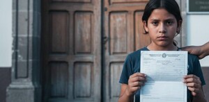 Menor trans con un documento en sus manos, generado con IA