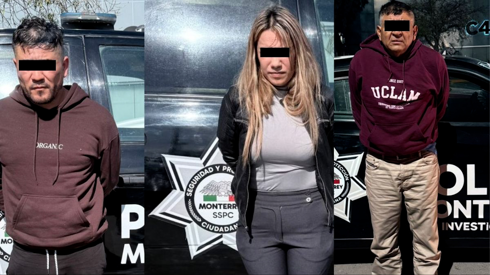Policía de Monterrey detuvo a dos hombres y una mujer ligados al robo de cajas fuertes en NL y Coahuila, a quienes les hallaron droga y 32 mil pesos.