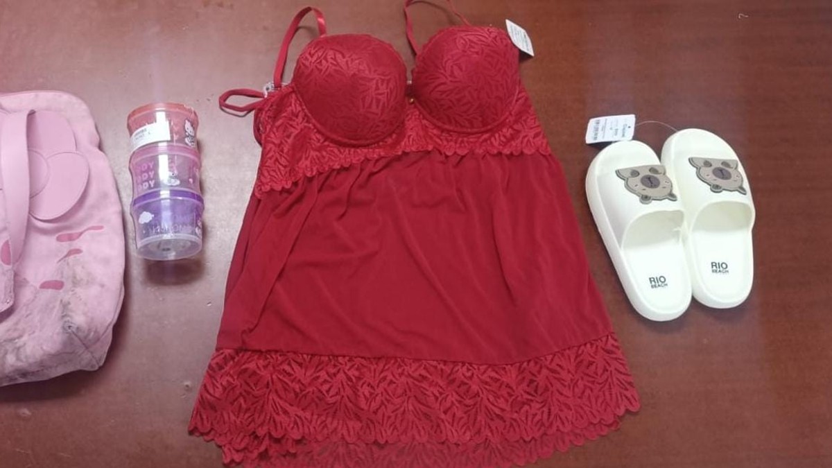 Babydoll y unas pantuflas que una mujer pretendía robar de un comercio en San Pedro, Coahuila.