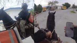 Repartidor de DIdi en caballo