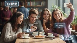 Generación alfa haciendo uso de la jerga six seven