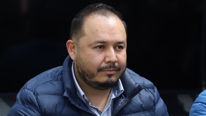 César Orta Briones, líder del Sitaudi en Puebla, durante una conferencia de prensa.