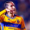 Diana Ordoñez festejando el empate de Tigres a Pachuca en la jornada 6 del Clausura 2026 de la Liga MX femenil.