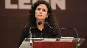 Luisa María Alcalde, presidenta nacional de Morena, en Nuevo León.