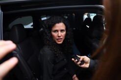 Luisa María Alcalde, dirigente nacional de Morena en su visita a Nuevo León.