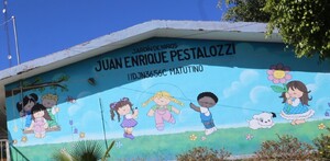 Fachada del  preescolar Juan Enrique Pestalozzi, ubicado en León, Guanajuato