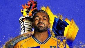Foto oficial del anuncio de la llegada de Rodrigo Aguirre a Tigres.