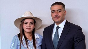La alcaldesa de Uruapan, Grecia Quiroz y Omar García Harfuch sostienen reunión de seguridad en Michoacán.