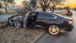 Auto chocado en Guadalupe.