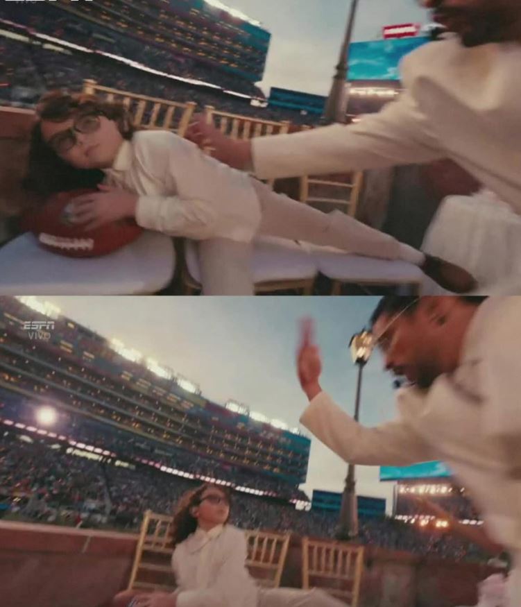 Niño dormido en show de Bad Bunny