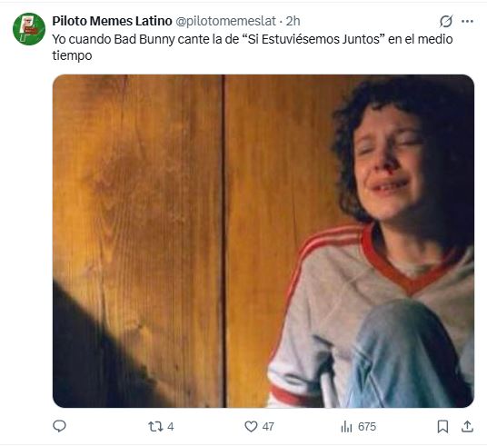 Memes en X sobre el medio tiempo del Super Bowl.