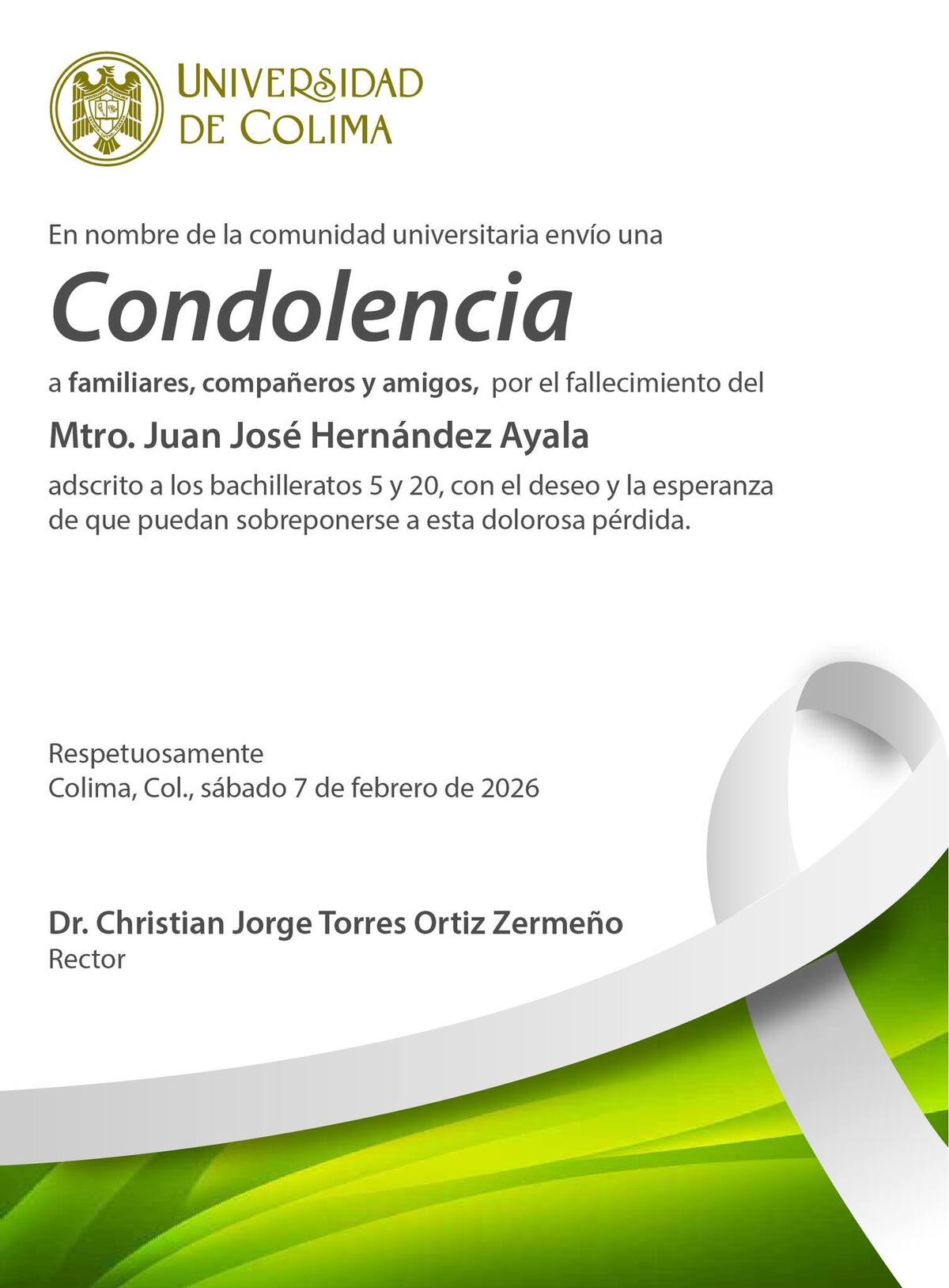 Localizan sin vida a Juan José Hernández, director de bachillerato de la Universidad de Colima.