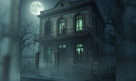 Casa embrujada en Monterrey para ilustrar unos relatos del libro.