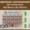 El anverso del nuevo billete conmemorativo de 100 pesos emitido por el Banco de México