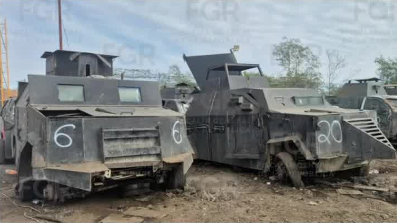 La FGR destruyó en Reynosa 23 vehículos con blindaje artesanal, conocidos como “monstruos”, asegurados entre noviembre de 2025 y enero de 2026.