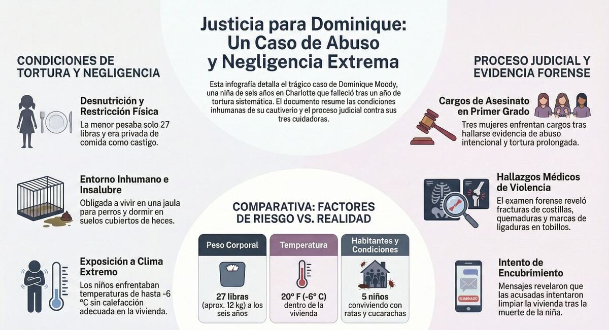 Infografía sobre el caso de la muerte de Dominique Moody