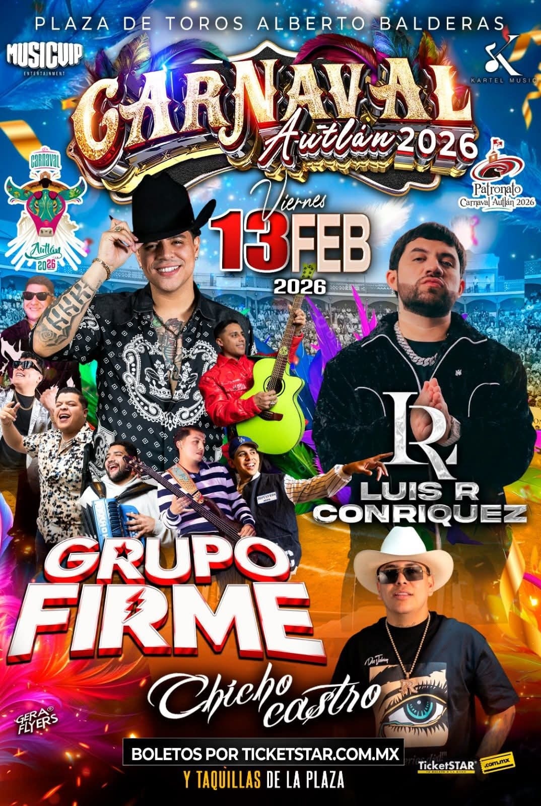 Cartel Grupo Firme Carnaval Autlán 2026