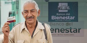 Hombre registrando su Pensión Bienestar para Adultos Mayores en febrero de 2026.