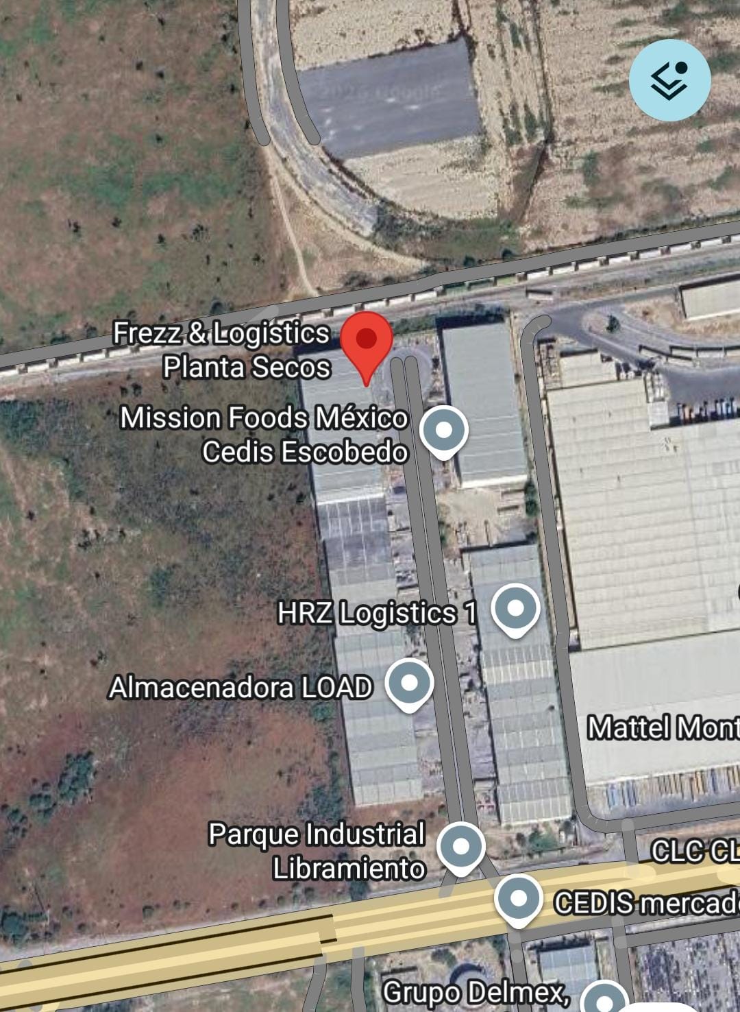 Mapa que ubica a la empresa que sufrió de un incendio este martes en Escobedo, Nuevo León.