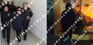 Policías deteniendo a Gaby ‘N’ por atropellar y arrastrar a Roberto en Iztapalapa.