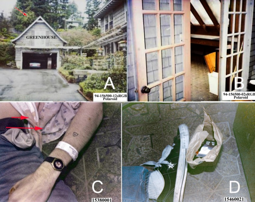 El informe forense puso en duda que Kurt Cobain se haya inyectado droga, pues se encontró una marca en el brazo dominante del fallecido.