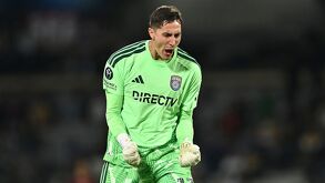 Pablo Sisniega festejando el pase en Concacaf Champions Cup luego de su gran actuación contra Pumas.