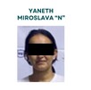 Ficha de sentencia de la Fiscalía de Jalisco con una foro de una mujer de nombre Yaneth Miroslava N con los ojos censurados por un recuadro negro