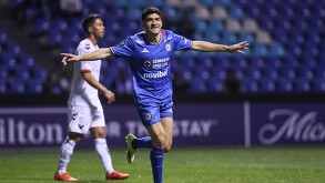 Nicolás Ibáñez en la celebración de su gol con la Máquina.
