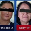 Comparativa de las fotos de Gaby ‘N’, mujer que atropelló y mató a motociclista en Iztapalapa.