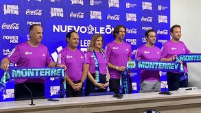 Directivos del Mundial 2026 en Monterrey encargados de anunciar el Legacy Run Cup.
