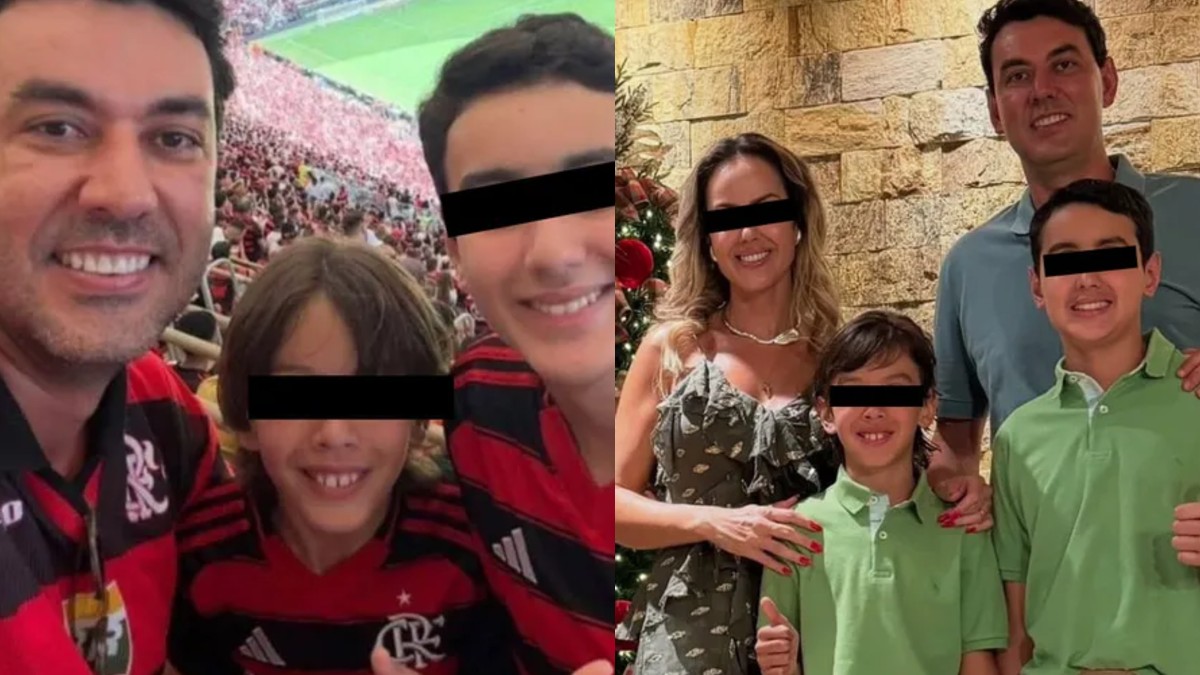 Familia de 4 personas, tres hombres y una mujer