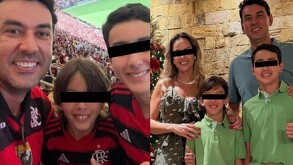 Familia de 4 personas, tres hombres y una mujer