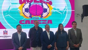 Anuncio de festival “Goles de Cabeza: Pensar el Futbol” en Escobedo
