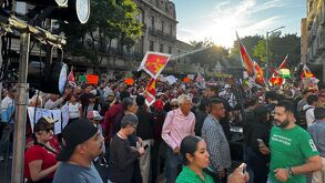 Morena Jalisco encabeza manifestación contra el aumento al transporte público en Jalisco