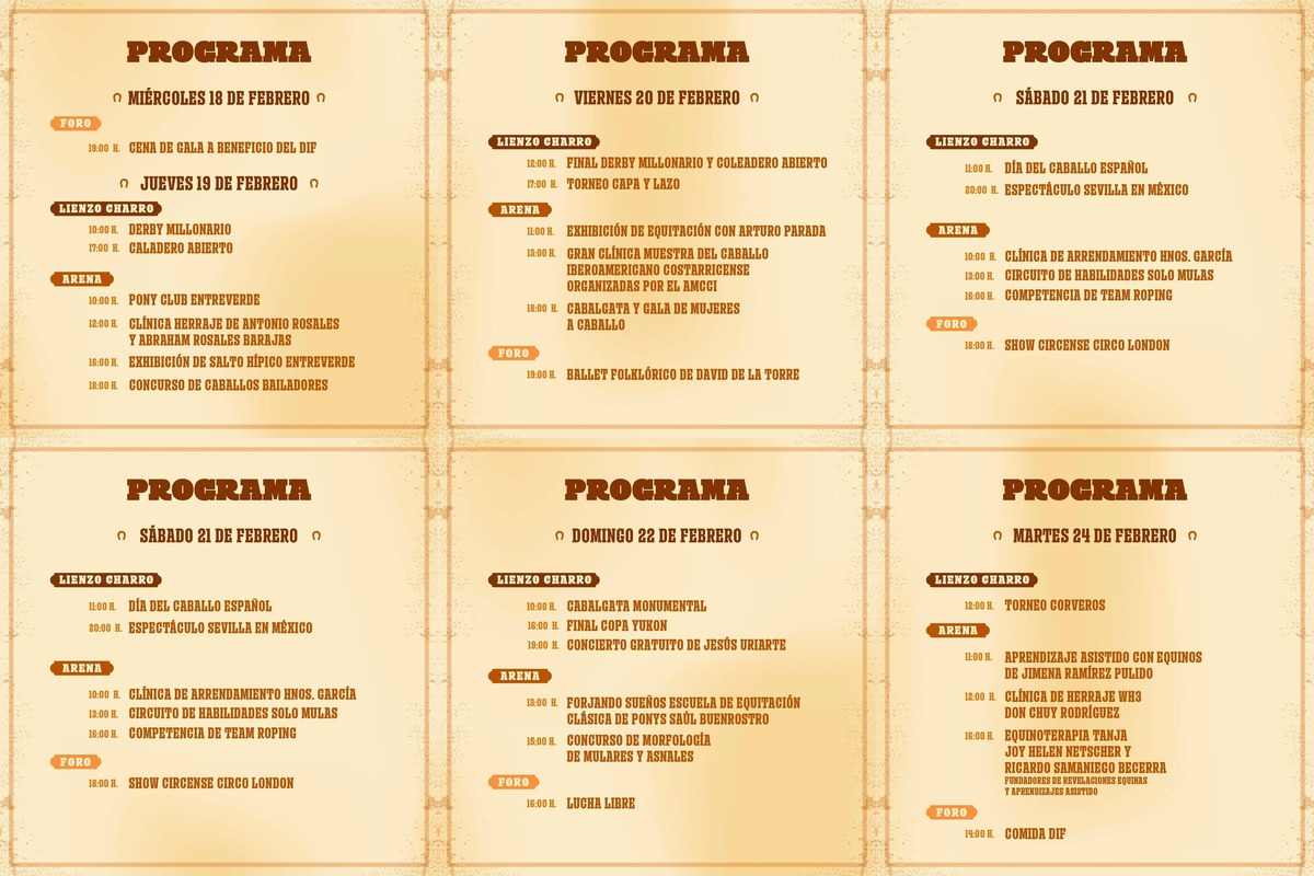 Flyer oficial del FICCTlajo 2026 con el calendario de eventos con fecha y horario parte 1