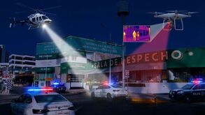 Imagen ilustrativa de cómo fue el operativo de captura de los sicarios, luego de la balacera en Sala de Despecho en Angelópolis.